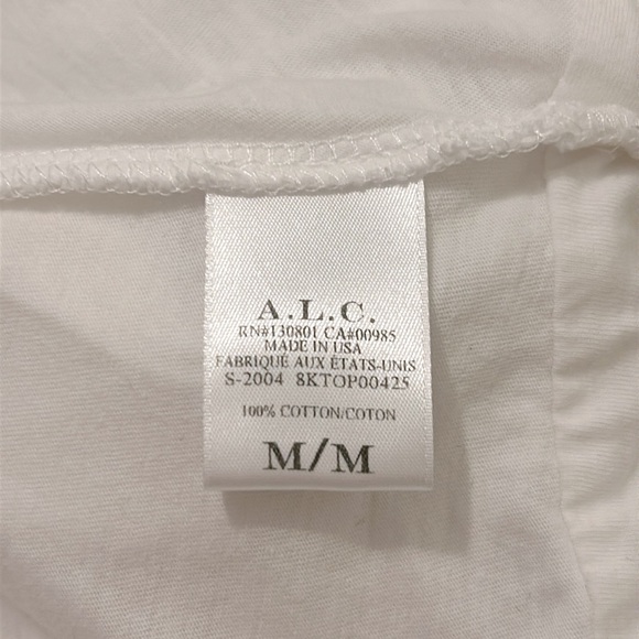 A.L.C. Monica Cropped Tie-Back Short Sleeve Cotton Tee New Size Medium - Picture 13 of 13